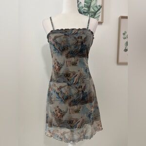 Shein Graphic Lettuce Trim Dress